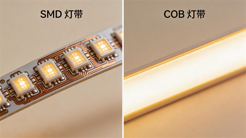 COB與SMD燈帶對比圖.JPG COB與SMD燈帶對比圖.JPG