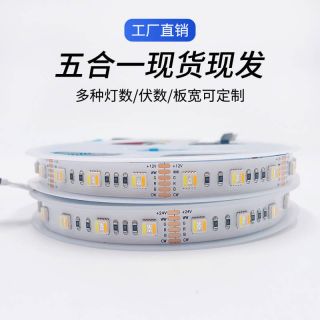 5050 五合一 RGB CCT 雙色溫 LED 燈帶，6 線獨立調(diào)光，支持 DC12V/24V - 1