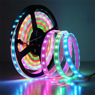 可編程燈帶5V幻彩內置ICWS2812B單點單控斷點續傳